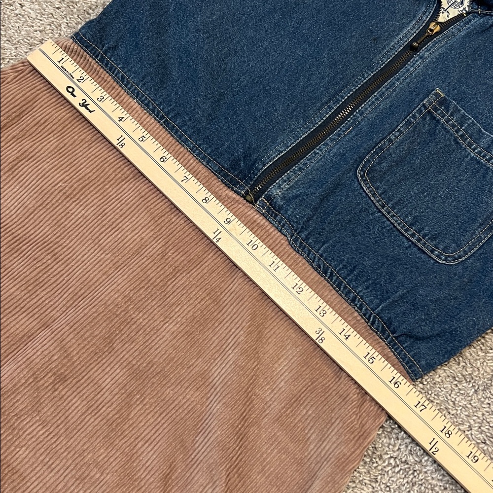 VTG Studio Wear Jean Jumper‎ Women’s Denim Maxi Dress Small S Corduroy Cowgirl - Picture 10 of 16